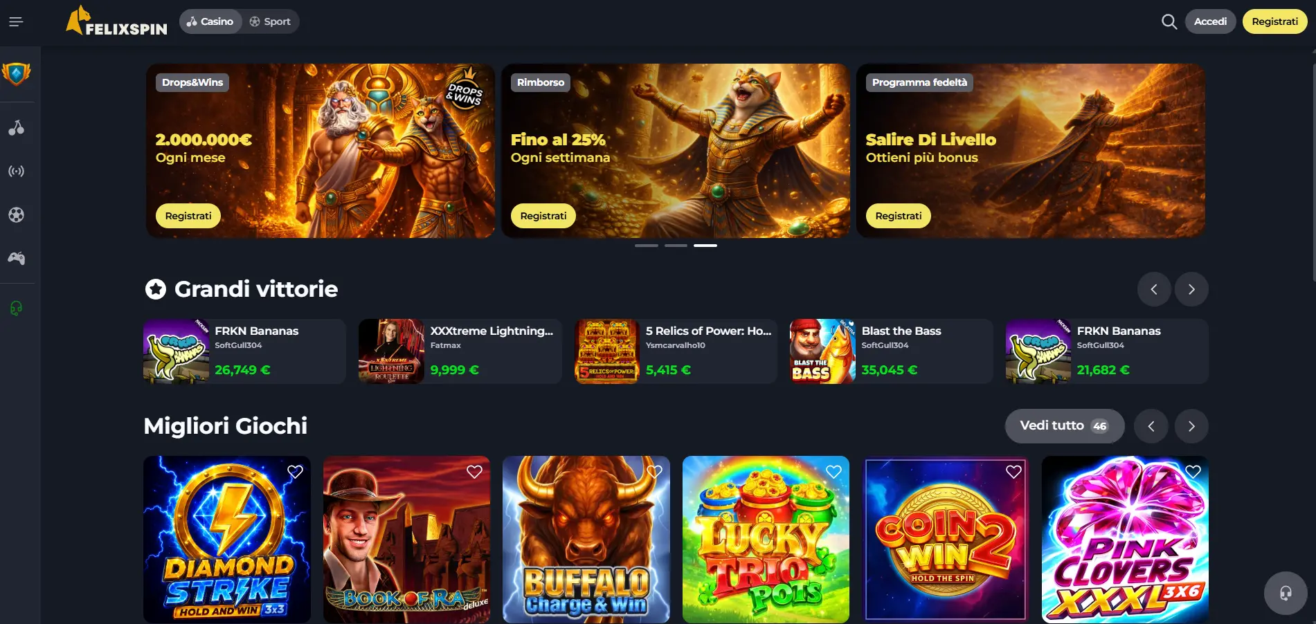 FelixSpin Casino apre le porte a oltre 6 000 giochi disponibili online FelixSpin Casino apre le porte a oltre 6 000 giochi
